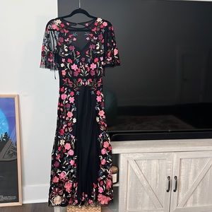 Anthropologie Embroidered Floral Dress